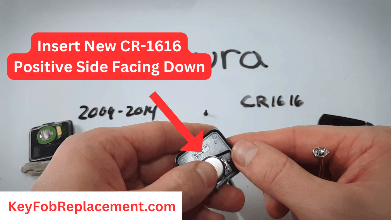 Inserting New CR1616 Battery Acura TSX Key fob