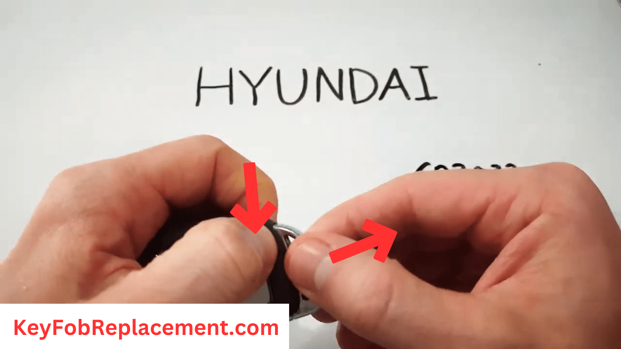 Hyundai Sonata Press key fob button to release internal key