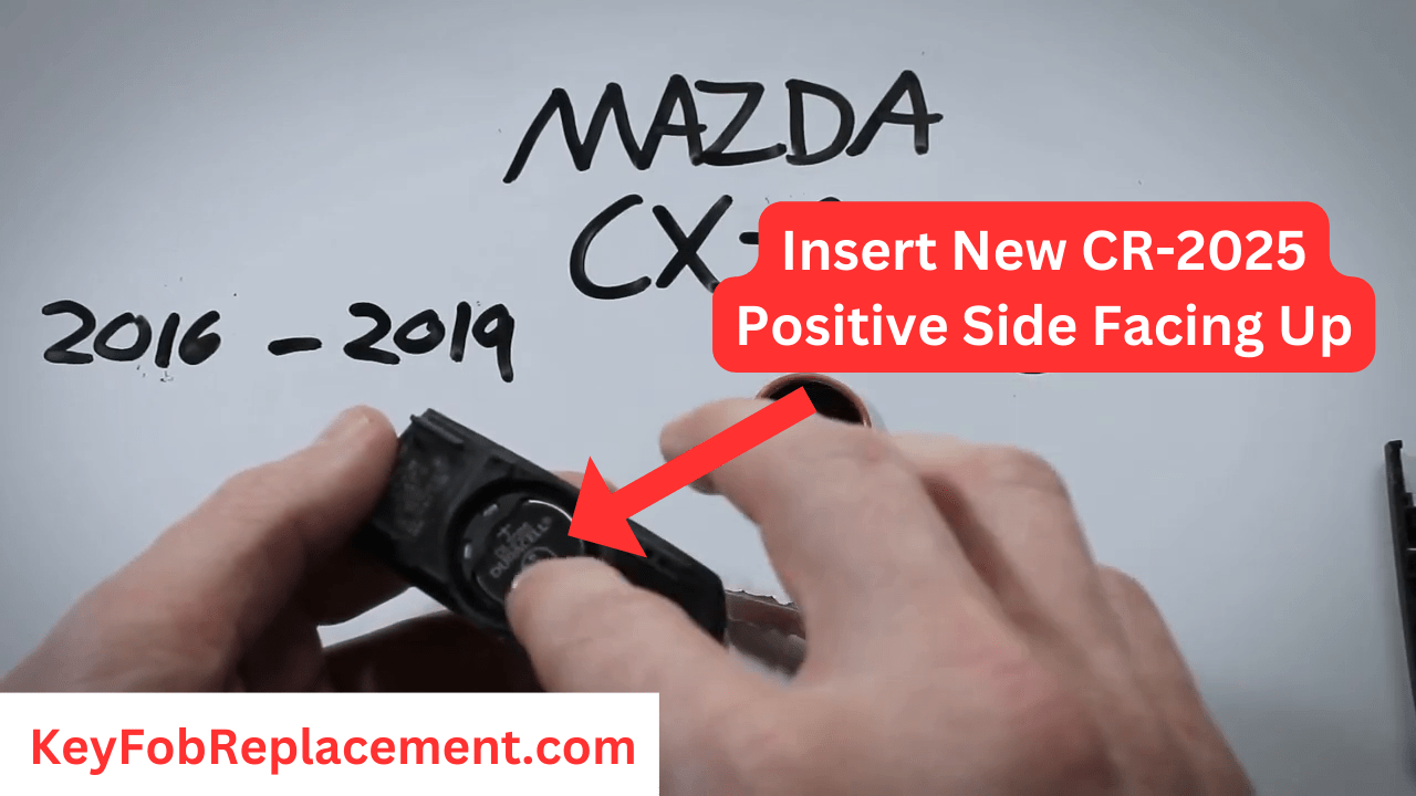 Mazda CX9 Key Install new CR2025 battery, reassemble key fob