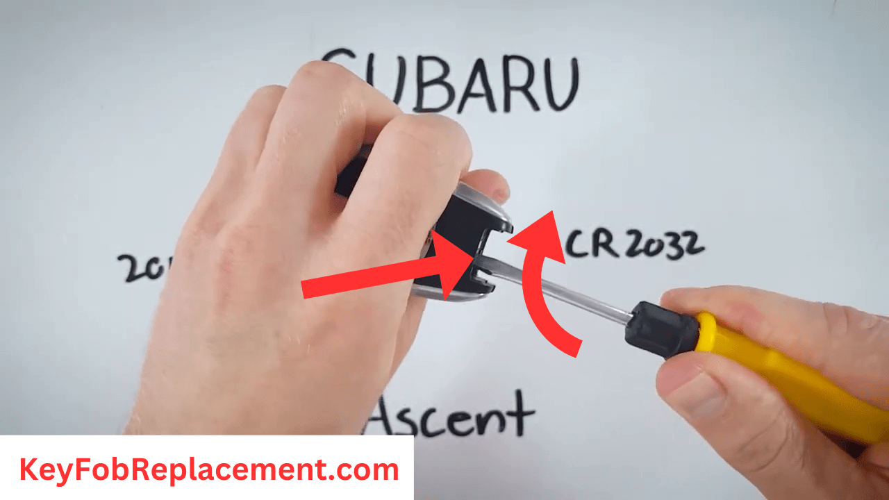 Subaru Ascent Key Fob Insert screwdriver, twist to open