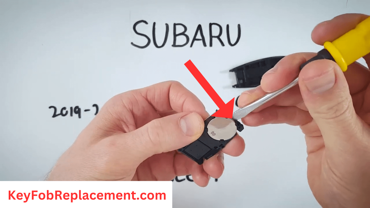 Subaru Ascent Key Fob Use screwdriver to remove battery