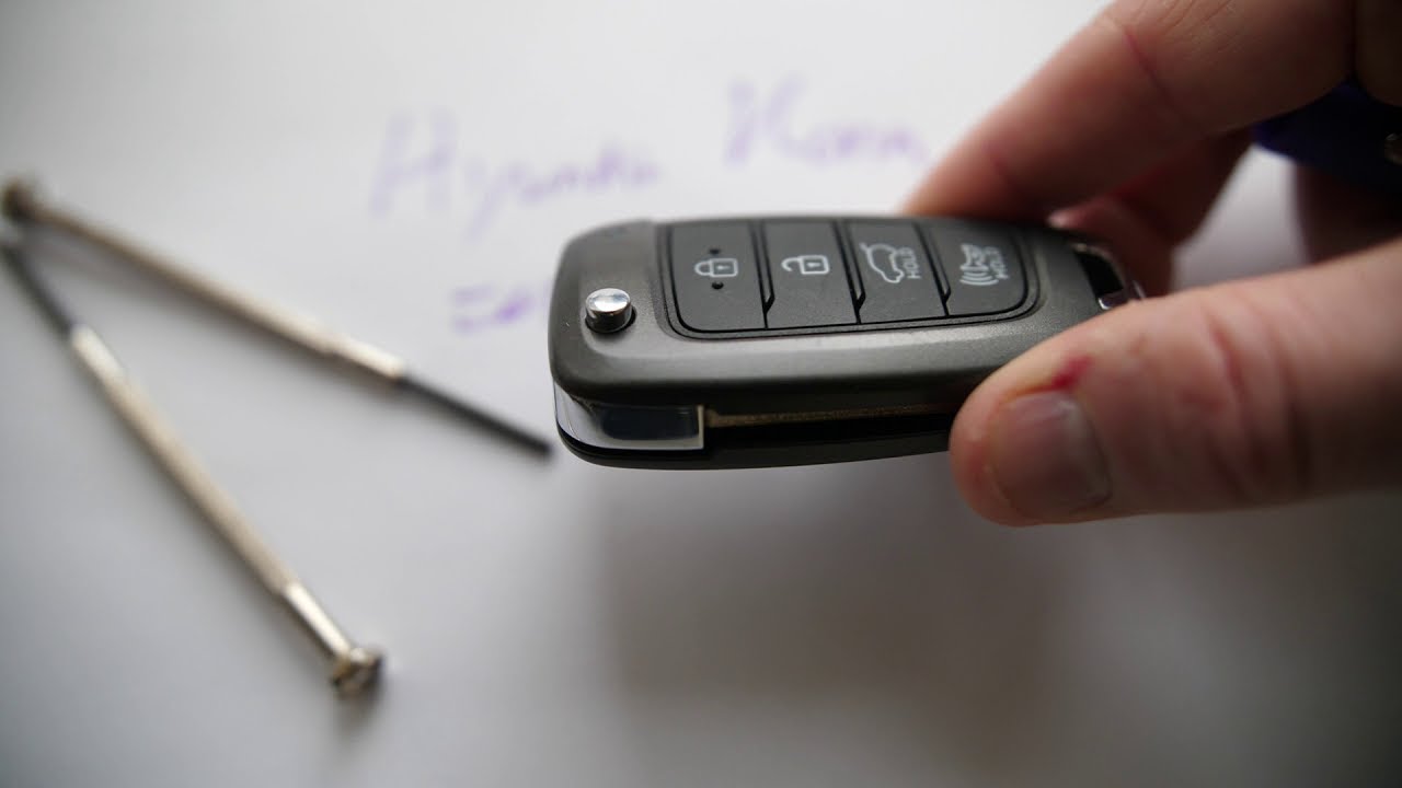 Hyundai Kona Keyless Entry Flip Key Fob Battery Replacement Guide